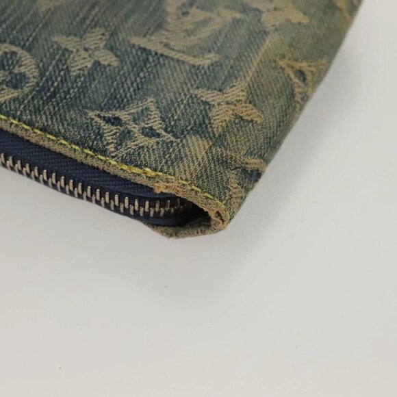 LOUIS VUITTON Monogram Denim Mini Zippy Wallet Wallet Blue M95342 LV Auth 135447 - Picture 11 of 13